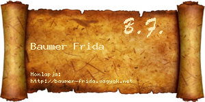 Baumer Frida névjegykártya